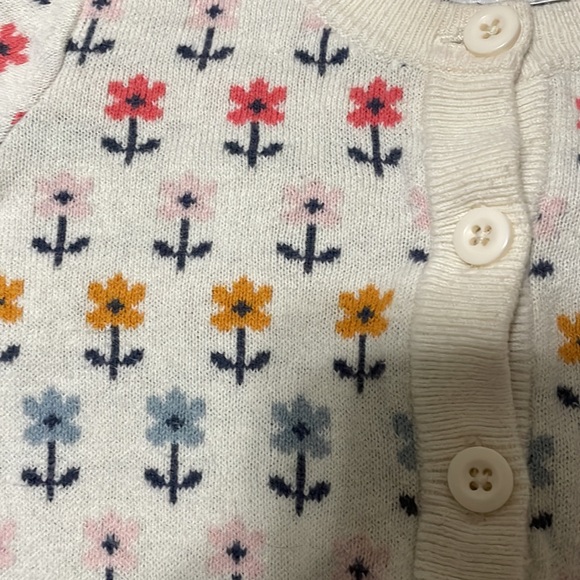 Hanna Andersson White Floral Cardigan 18-24 months - Picture 6 of 8